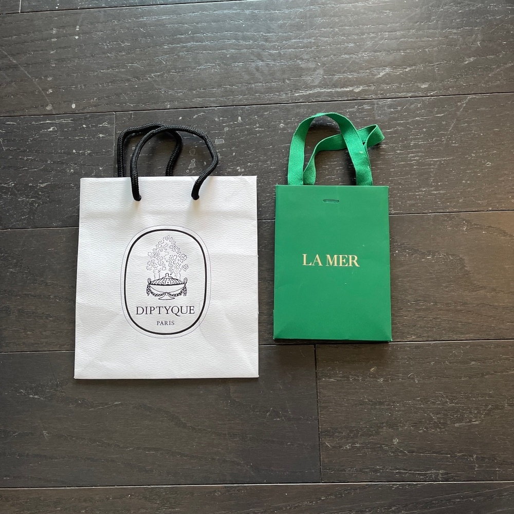 Diptyque Lamer empty shopping bag gift tote decoration storage lot of 2